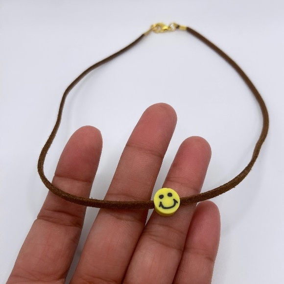 Trendy Y2K Inspired Faux Leather String Cord Necklace - Picture 2 of 6